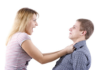 Image showing woman abusing a man