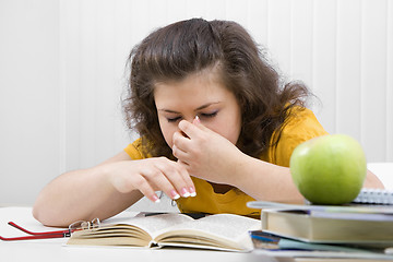 Image showing The tired student