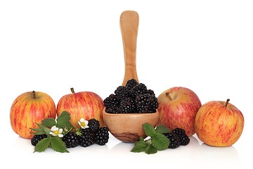 Image showing Blackberry and Apple Fruit