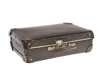 Image showing Old retro-styled travel suitcase isolated on white background