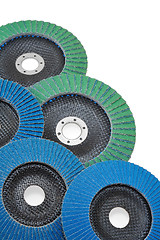 Image showing Abrasive disks for grinder isolated on white