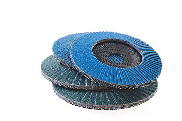 Image showing Abrasive disks for grinder isolated on white