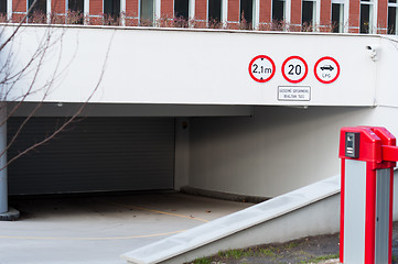 Image showing Entrance of an underground parking lot