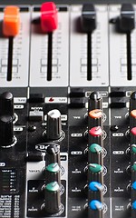 Image showing Texture of an audio sound mixer with buttons