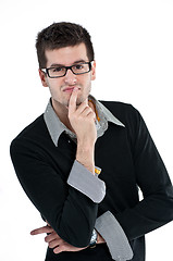 Image showing Portrait of a handsome young student isolated over white backgro