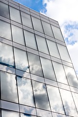 Image showing Modern office building with reflection of the sky