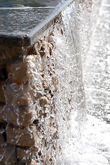 Image showing Artificial waterfall closeup