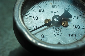 Image showing Close up of an old measurement meter