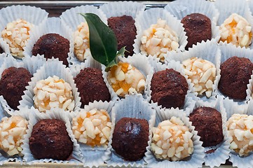 Image showing A plate of chocolates with other treats