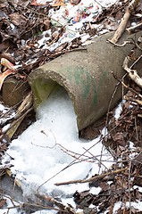 Image showing Sewer pipe leading to the river