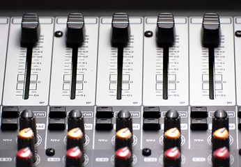 Image showing Texture of an audio sound mixer with buttons