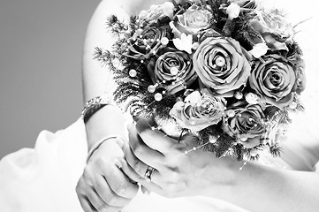 Image showing Bride with wedding bouquet