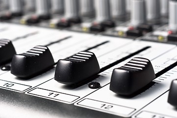 Image showing Part of an audio sound mixer with buttons