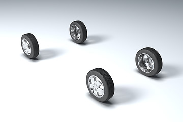 Image showing Four wheels