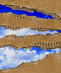 Image showing cardboard and sky