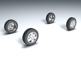 Image showing Four wheels