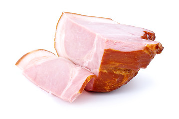 Image showing Piece of gammon and slice