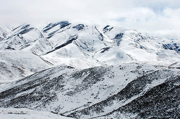 Image showing Landscape of snowy mountains