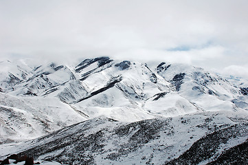 Image showing Landscape of snowy mountains