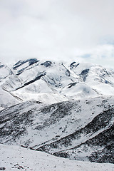 Image showing Landscape of snowy mountains