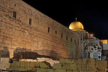Image showing Temple Mount in Jerusalem in the night