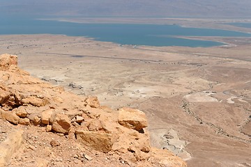 Image showing Rocky desert landscape near the Dead Sea 