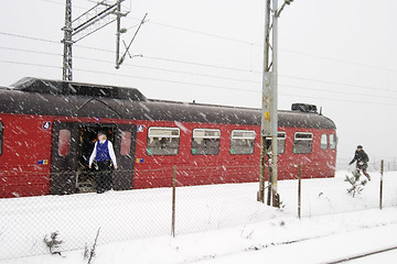 Image showing Winter Train Station