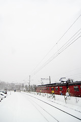 Image showing Winter Train Station