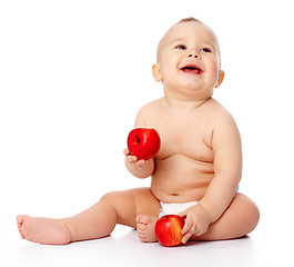 Image showing Little child with apple