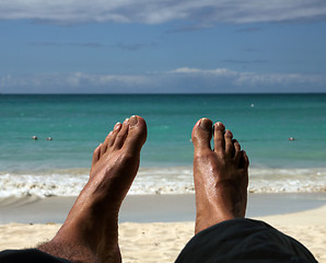 Image showing feet on the beach