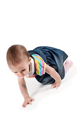 Image showing Crawling baby girl