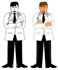 Image showing Doctor Standing with Folded Arms and Stethoscope