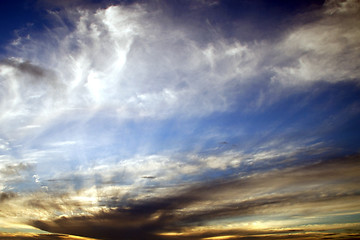 Image showing colourful sunset clouds in the sky