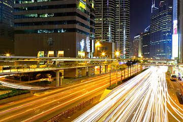 Image showing traffic in city at night