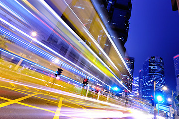 Image showing traffic in city at night