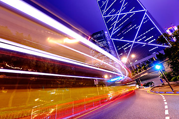 Image showing traffic in city at night