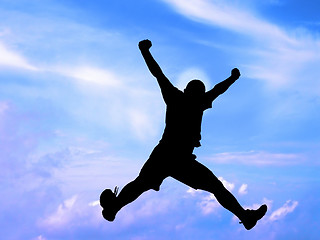 Image showing Jumping silhouette-clipping path