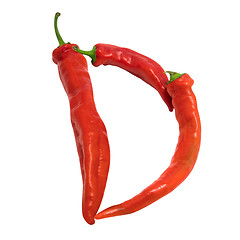 Image showing Letter D composed of chili peppers