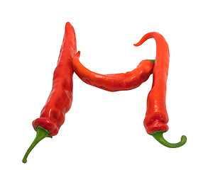 Image showing Letter H composed of chili peppers