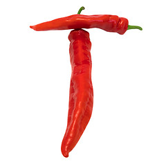 Image showing Letter T composed of chili peppers