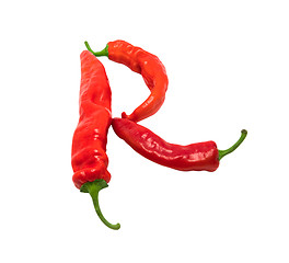 Image showing Letter R composed of chili peppers