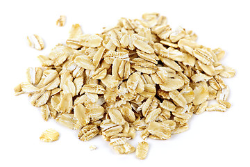 Image showing Pile of uncooked rolled oats