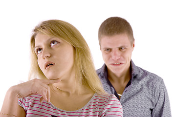 Image showing Family quarrel. white background