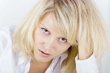 Image showing tired businesswoman