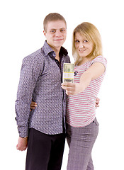 Image showing young couple with money