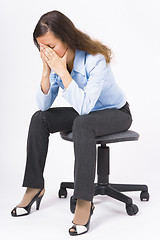 Image showing tired businesswoman