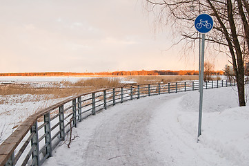 Image showing Foot path along seacoast