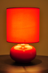 Image showing Red table lamp