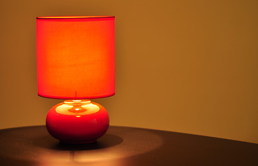 Image showing Red table lamp