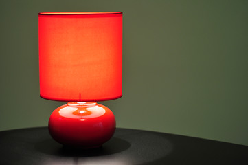 Image showing Red table lamp